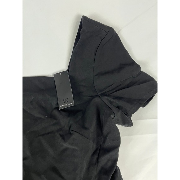 Rafaella Dresses & Skirts - Rafaella Black Square Neck‎ Short Sleeve Midi Dress Women's Size 16W